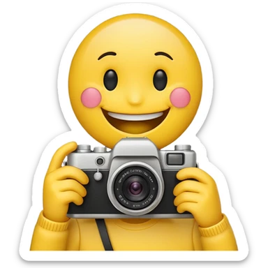 Make An Smiley Emoji Holding a Camera. sticker