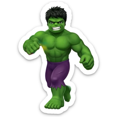 Hulk is playing with Holi colours sticker