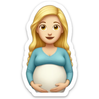 pregnant white woman sticker