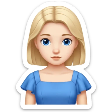 teen girl in a blue dress sticker