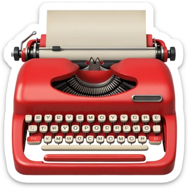 red typewriter sticker