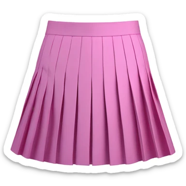 Pink tartan pleated mini skirt, isolated sticker