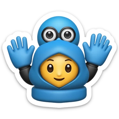 Mono tapando se los ojos con guantes sticker