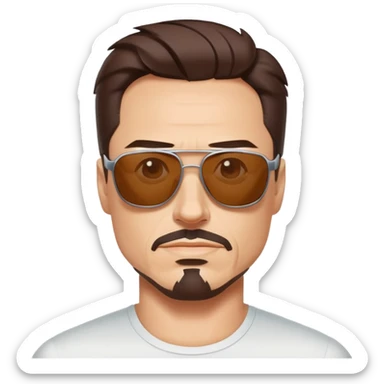Tony Stark wearing sunglasses, genius billionaire sticker