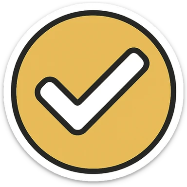 a simple and clear symbol representing 'yes', positive and affirmative, modern style, main colors white and gold, no background sticker
