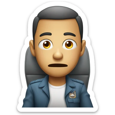 Fear of  flying on airplane sticker