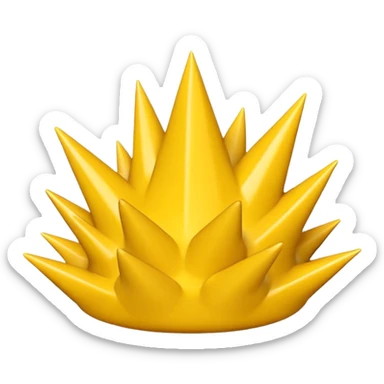 Compact iOS‑style 3D emoji: plain jagged burst (10 spikes), bright yellow, smooth shading, thin darker edge; no characters or pictograms sticker