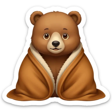 Bear cozy in blanket sticker