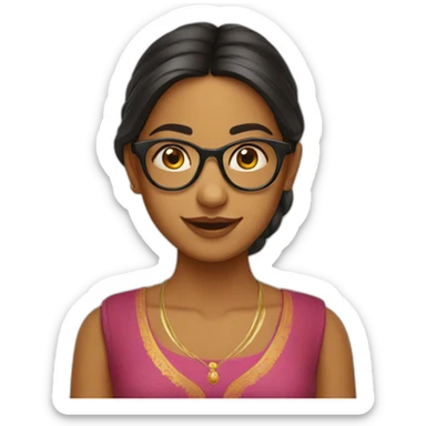 Indian fair girl in specs  sticker
