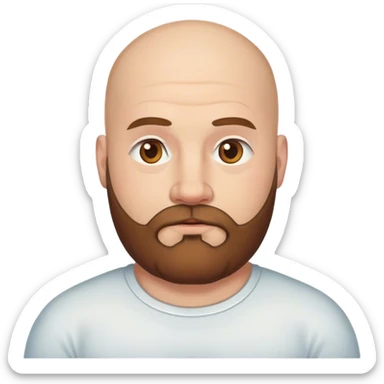 bald heavyset white man with brown beard sticker