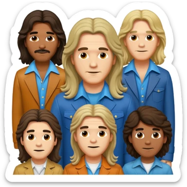 70s 80s men with long hair style  sticker