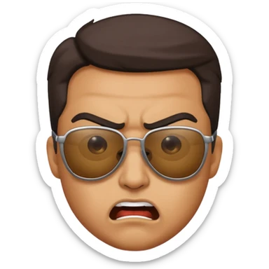 Angry face with sun glasses sticker