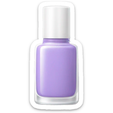 Light purple bottle of nail polish with cute white lid sticker