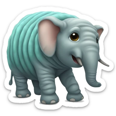 an elephant dressed up as a tardigrade sticker