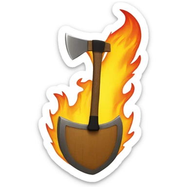 Axe on fire with sunglasses  sticker