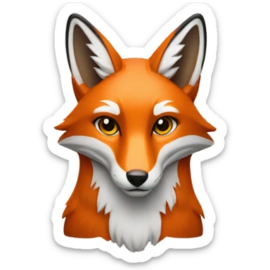 fox with therian symbol on its forehead sticker
