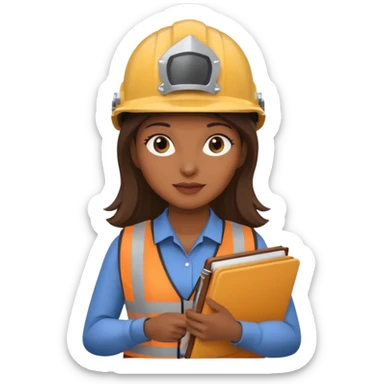 podrias hacer un emoji que represente a una mujer que trabaja de siso (seguridad y salud en el trabajo) sticker
