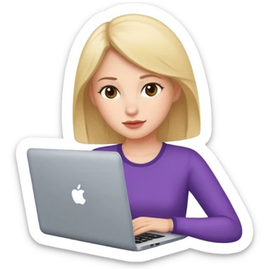 Could you please make an emoji of a community manager woman with a laptop or iphone? sticker