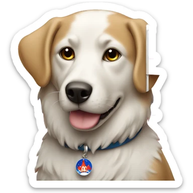 astro dog with russian flag  sticker