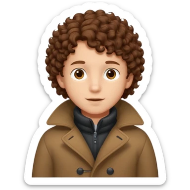 Boy with Brown Curly Hair – Brown curls, young face wearing winter clothes




 sticker