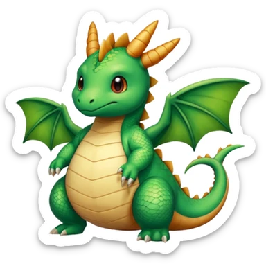 Green Sanguine Chubby Faerie-Dragonite-animal  sticker