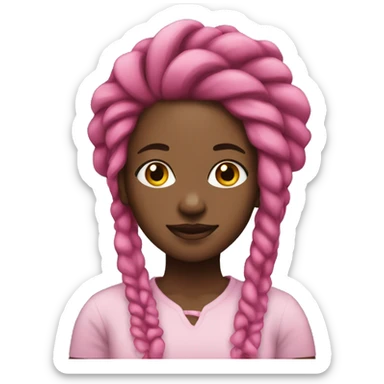 black women with pink dreadlocks (just the head) sticker