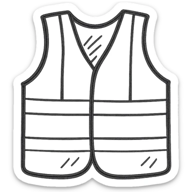hand-drawn doodle style safety vest sticker