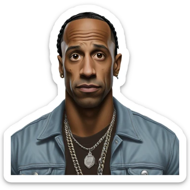 Travis Scott misto a the rock sticker