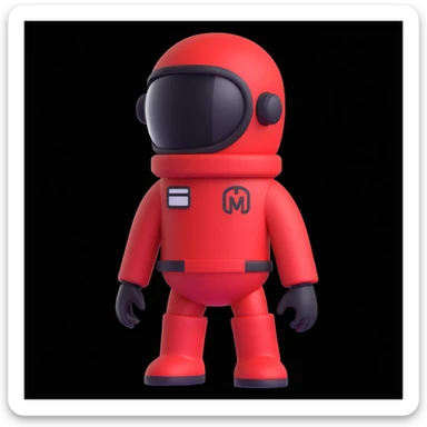 Among Us crewmate, classic red, simple background sticker