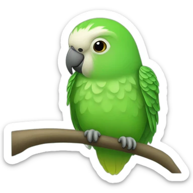 chubby green and striped parakeet sticker
