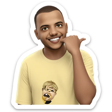 smiling boy in yellow shirt sticker