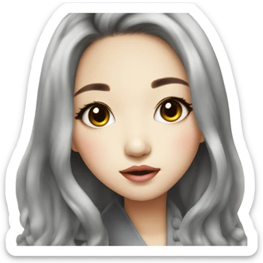 Cute glamorous Korean girl sticker