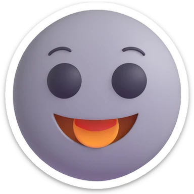 3D smiley emoji, round shape, grandfather doing DIY, gray color, smiling face sticker