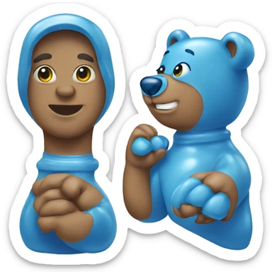 Blue gummy bear sticker