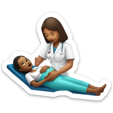 pregnant women with blood testing sticker