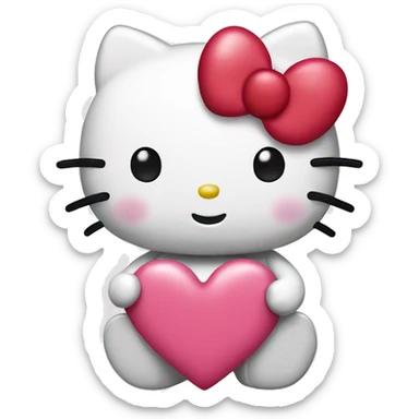 heart hello kitty sticker