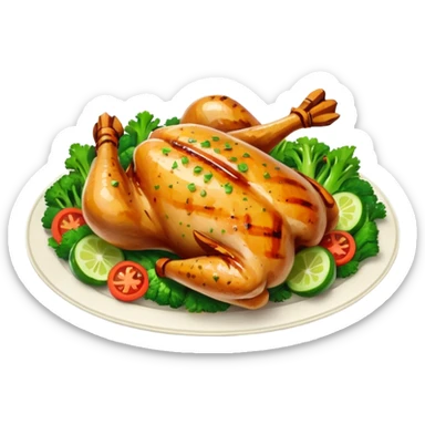 Grilled Chicken with Steamed Vegetables sticker