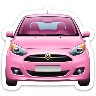 Create a pink hatchback car sticker