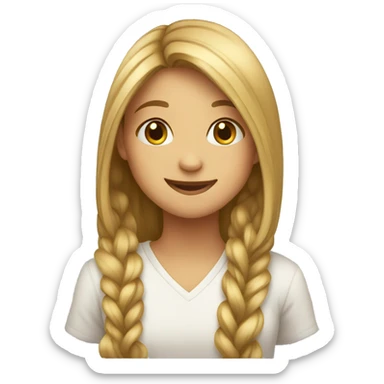 smiling girl with long hair hugging  sticker