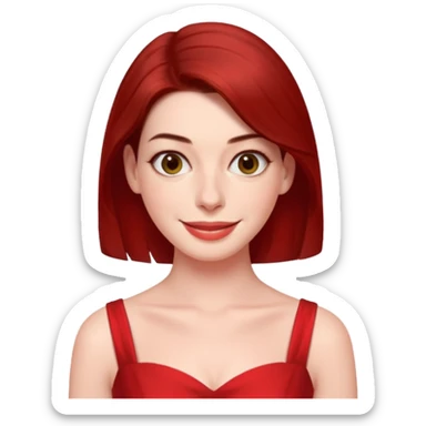 Anne Hathaway in red dress, cute sticker