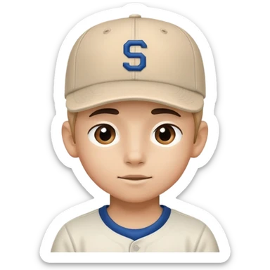 boy wear baseball cap backwards sticker