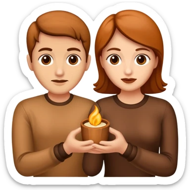 Dos personas dandose la mano como agradecimiento, una persona canelita y una persona blanca sticker