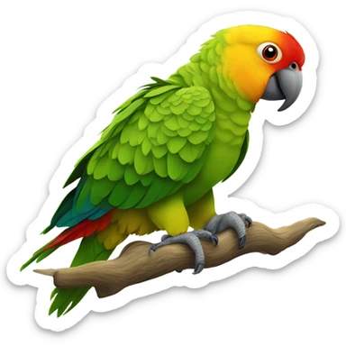 double yellow headed amazon parrot red eyes  sticker