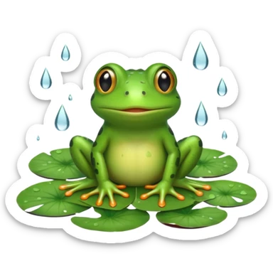 Frog in the rain sticker