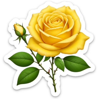 bouquet Sunshine Yellow Tea Rose, luxuriant, leaf, bud sticker