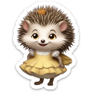 Hedgehog wearing dress of Alice from Alice in Wonderland sticker
