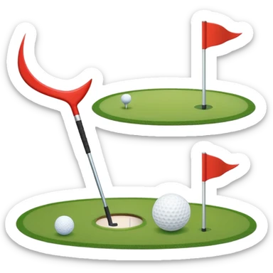 “Create a set of simple, cute, flat-style emojis themed around golf.  Designed in classic emoji style, consistent and expressive.” sticker