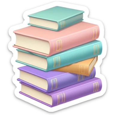 pastel colour mix of books sticker