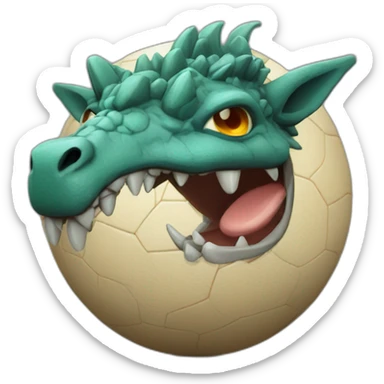 3d sphere with a cartoon elite tuff Mule skin texture with dragon eyes sticker