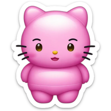 extremely obese hello kitty sticker